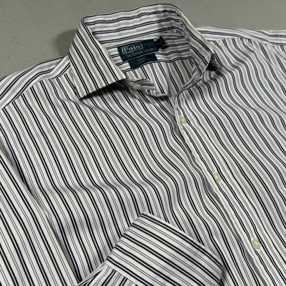 Polo Ralph Lauren Regent Classic Fit Striped Button Down Shirt Mens 16.5 32/33